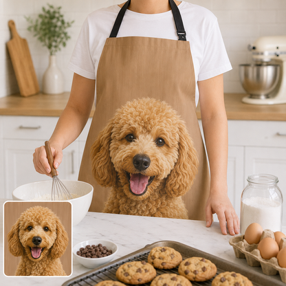 Personalized Dog Apron Custom Photo Dog Apron for Dog Mom, Dog Dad, Pet Lover Kitchen Apron Gift THUC99
