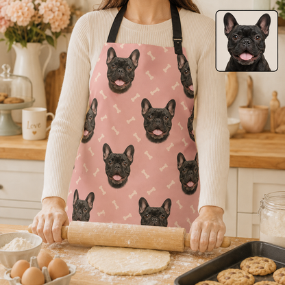 Custom Pet Photo Apron Personalized Dog Kitchen Apron, Unique Gift for Dog Lovers, Bakers and Home Cooks THUC99