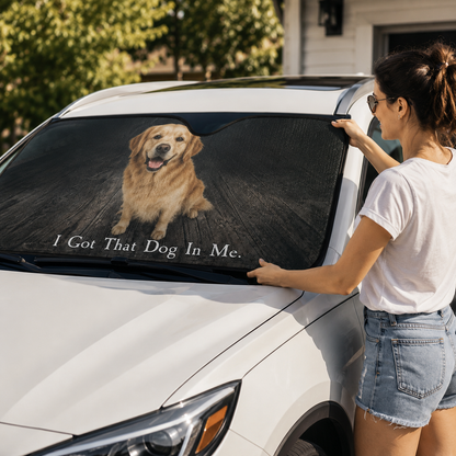 Personalized Pet Windshield Sun Shade, Custom Dog Photo Auto Cover, Cute Car Interior Accessory THUC99