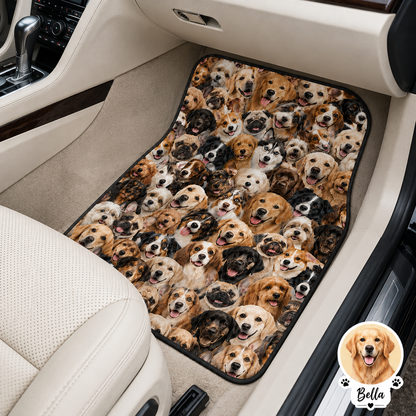Personalized Pet Car Floor Mats Set, Custom Dog Picture Car Interior Decor THUC99