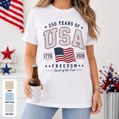 250 Years of America T-Shirt, USA Semiquincentennial Gift Tee THUC99