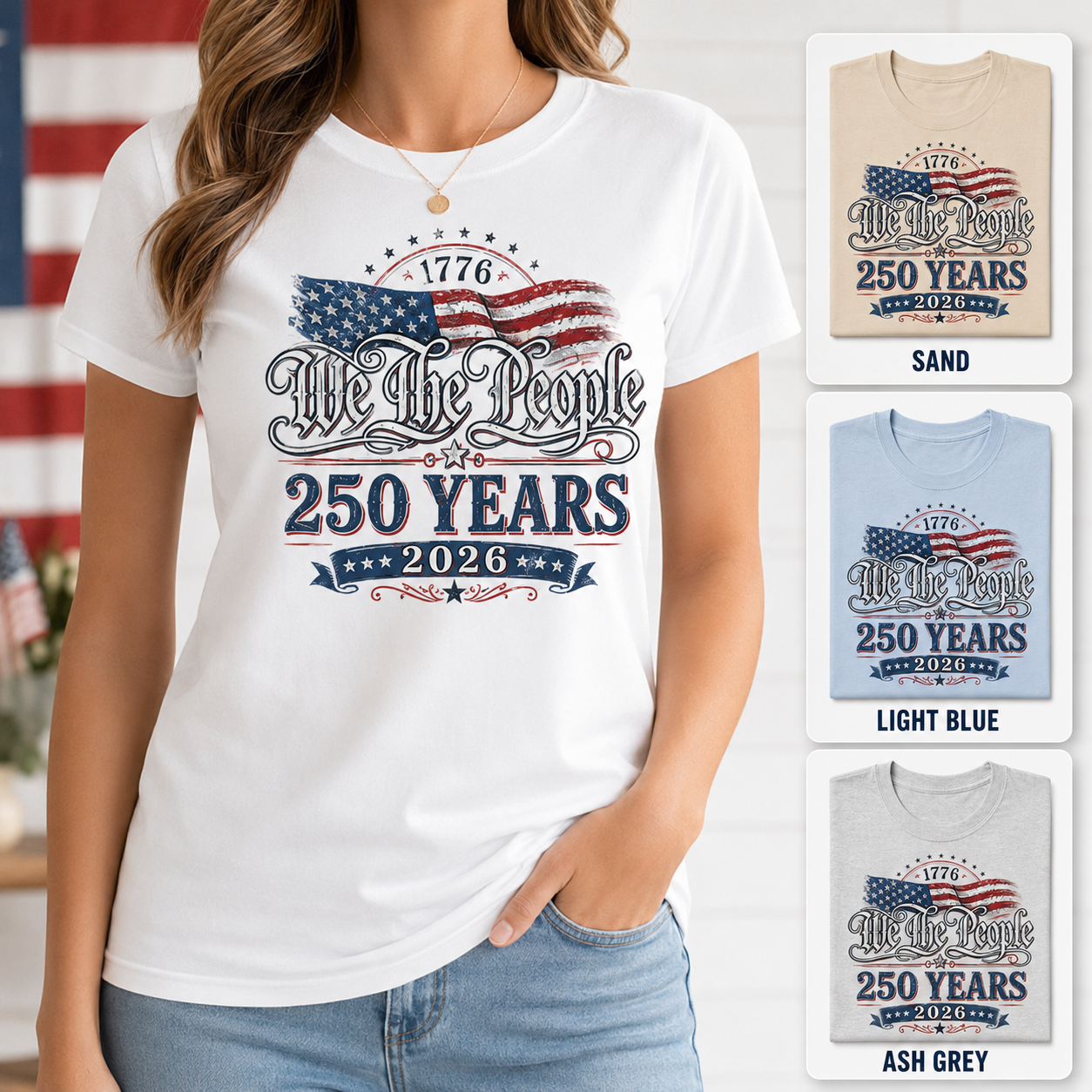 USA Semiquincentennial T-Shirt 1776–2026 America 250 Years Patriotic Tee THUC99