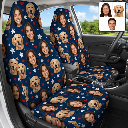 Custom Photo Dog Car Seat Cover, Personalized Pet Seat Protector, All Over Print Dog Photo Car Seat Gift For Dog Lovers THUC99