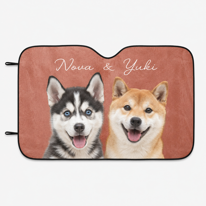 Custom Dog Photo Car Sunshade, Personalized Pet Windshield Shade, Car Accessory THUC99