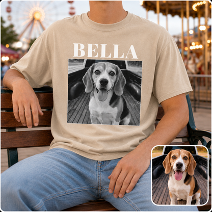 Custom Photo Dog Vintage Wash T-Shirt, Personalized Pet Lover Gift | Dog Lover Shirt THUC99