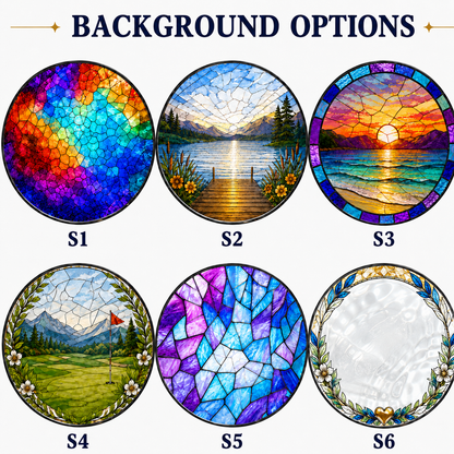 Custom Photo Dad & Son Stained Glass Suncatcher – Personalized Dad Gifts | Gift For Dad TOM99
