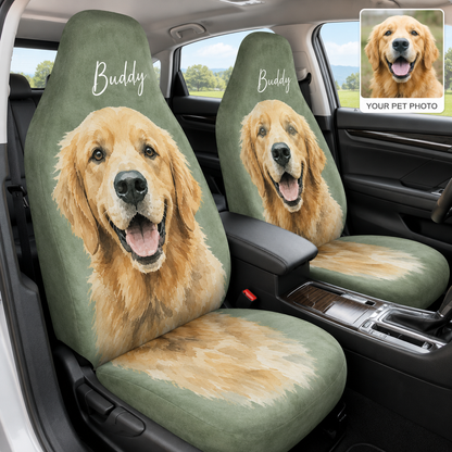 Custom Photo Dog Car Seat Cover, Personalized Pet Seat Protector, All Over Print Dog Photo Car Seat Gift For Dog Lovers THUC99