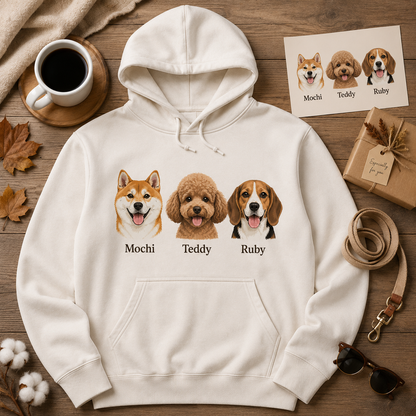 Custom Dog Face Sweatshirt Personalized Puppy Photo Hoodie Funny Gift for Pet Lovers THUC99