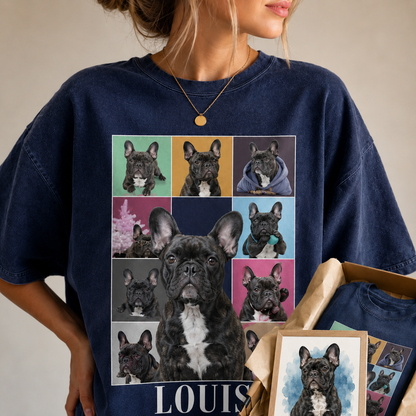 Custom Photo Pet Unisex Wash T-Shirt, Personalized Dog Face Shirt | Pet Memorial Gift THUC99
