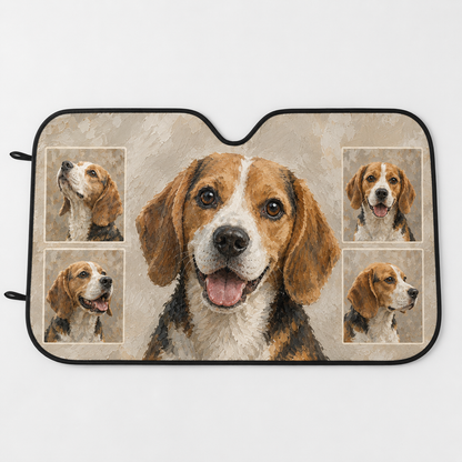 Custom Dog Auto Car Sun Shade, Personalized Pet Windshield Sunshade, Custom Photo Dog Car Accessories Gift THUC99