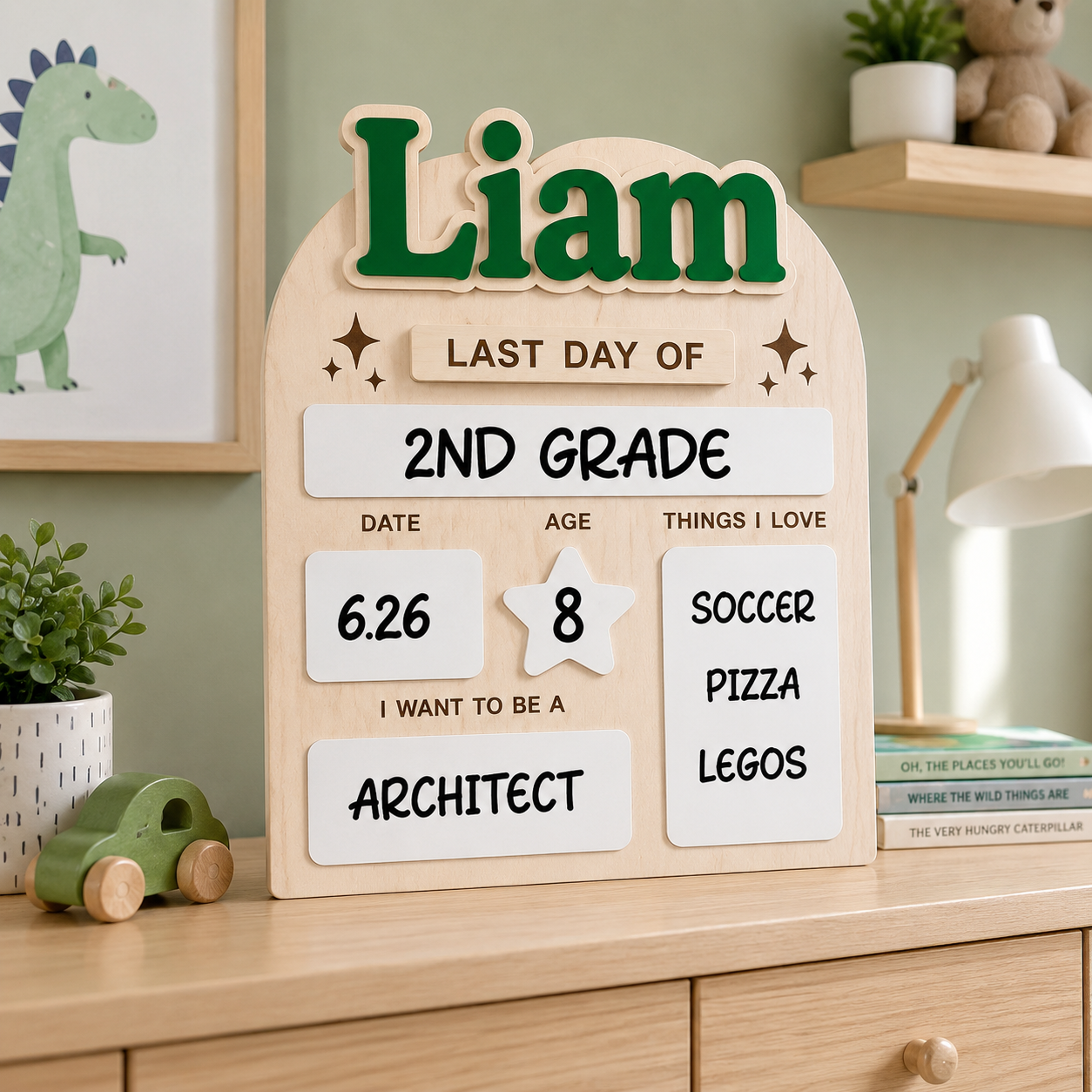 Personalized Preschool Kindergarten Board, Back to School Keepsake Sign THUC99