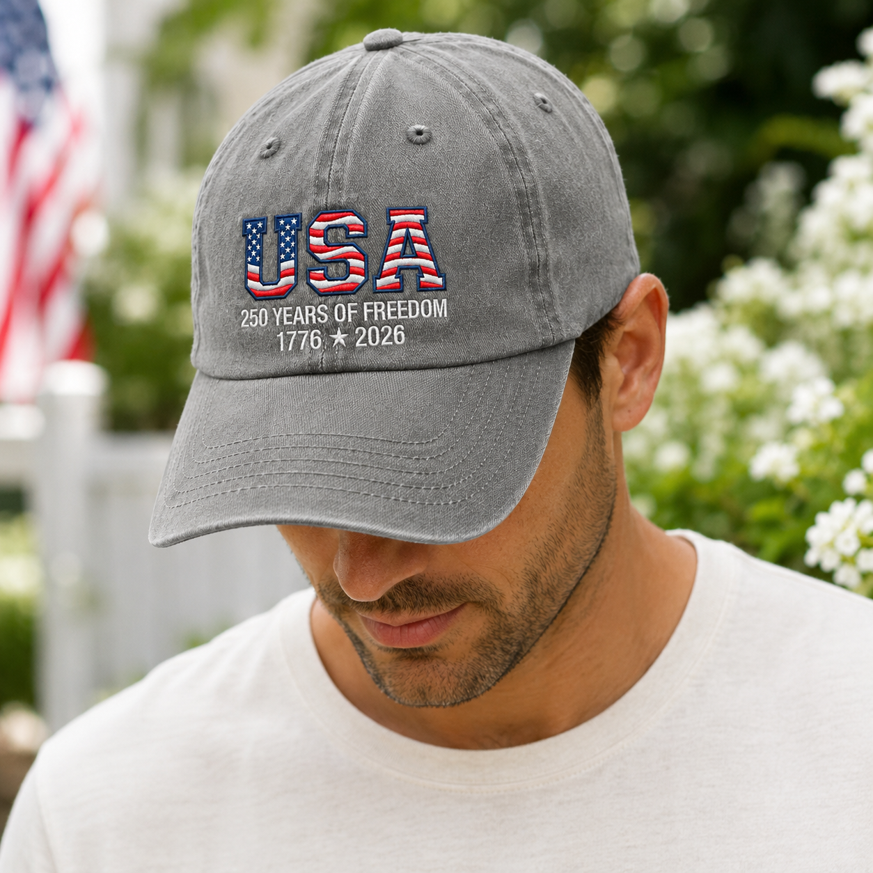 1776–2026 USA 250th Anniversary Vintage Hat Embroidered Patriotic Gift for Americans THUC99