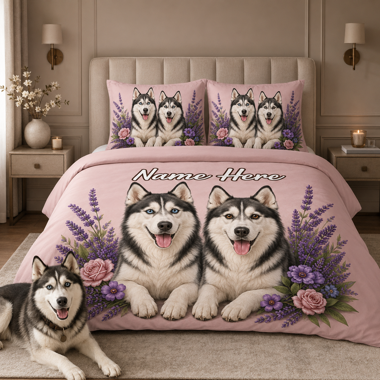 Custom Pet Photo Duvet Set, Personalized Dog Portrait Bedding Gift THUC99