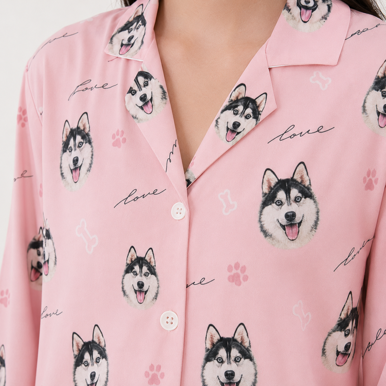 Custom Photo Dog Unisex Pajama Set, Personalized All Over Print Pet Lover Nightwear THUC99