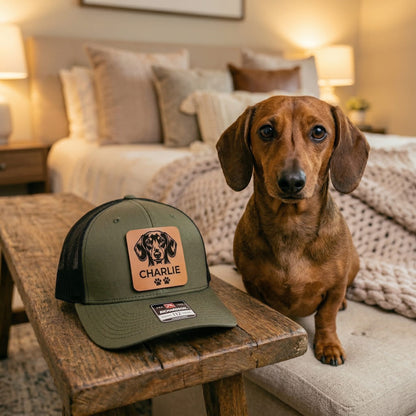 Custom Photo Dog Portrait Trucker Hat – Personalized Pet Paw Hat | Dog Mom Gift | Dog Gift THUC99