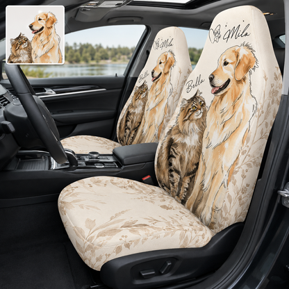 Custom Photo Pet Car Seat Cover, Personalized Dog Face Car Seat Protector, Car Accessories Gift THUC99