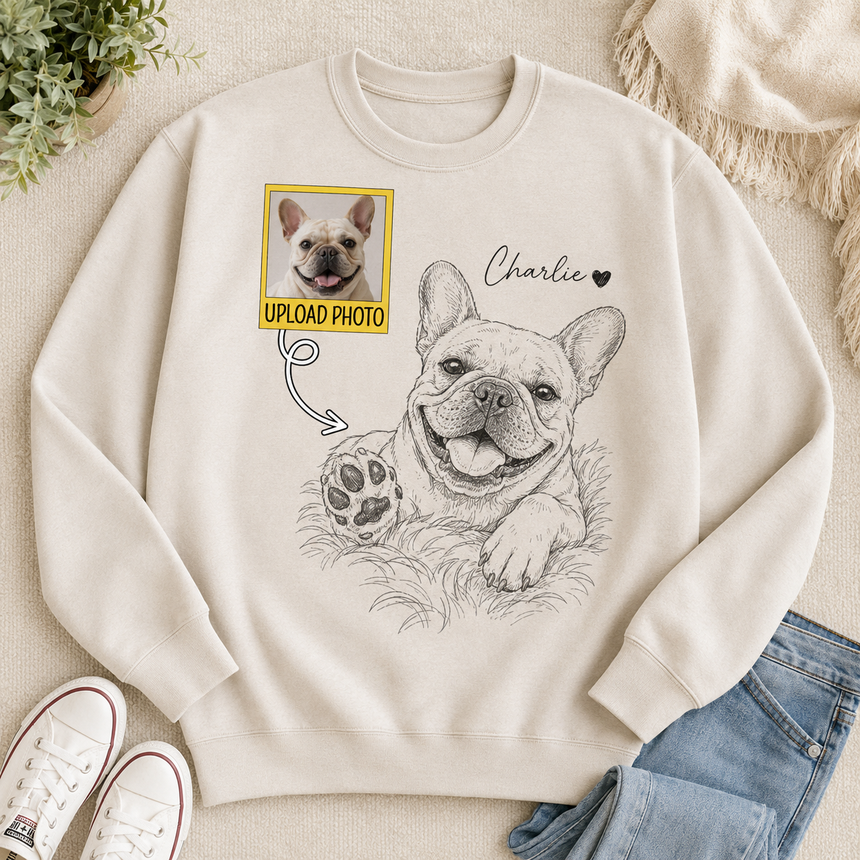 Custom Pet Portrait Hoodie Personalized Dog Photo Sweatshirt Memorial Gift for Pet Owners THUC99