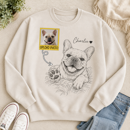Custom Pet Portrait Hoodie Personalized Dog Photo Sweatshirt Memorial Gift for Pet Owners THUC99