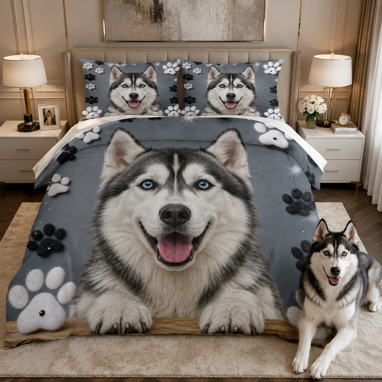 Custom Photo Pet Bedding Set, Personalized Dog Sheet Set For Pet Lovers THUC99