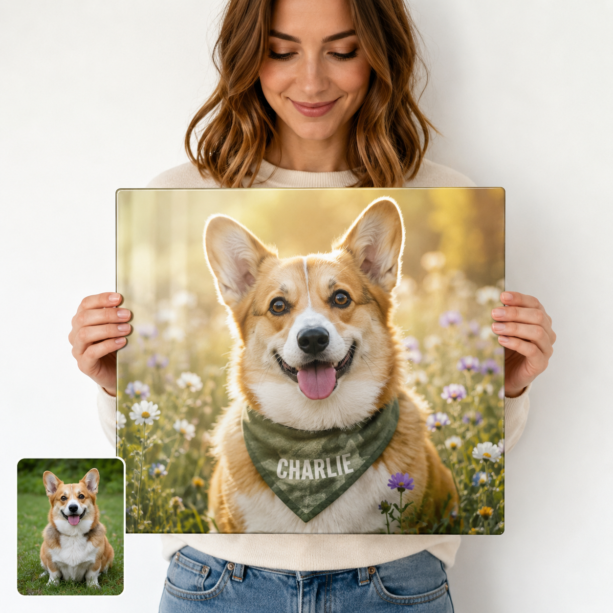 Personalized Dog Metal Wall Art – Custom Pet Portrait Print Gift For Dog Mom THUC99