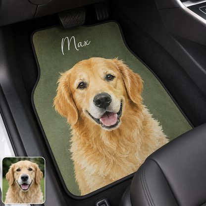 Custom Photo Dog Car Floor Mats 4-Piece Set, Personalized Pet Car Floor Mat, Car Interior Accessories THUC99