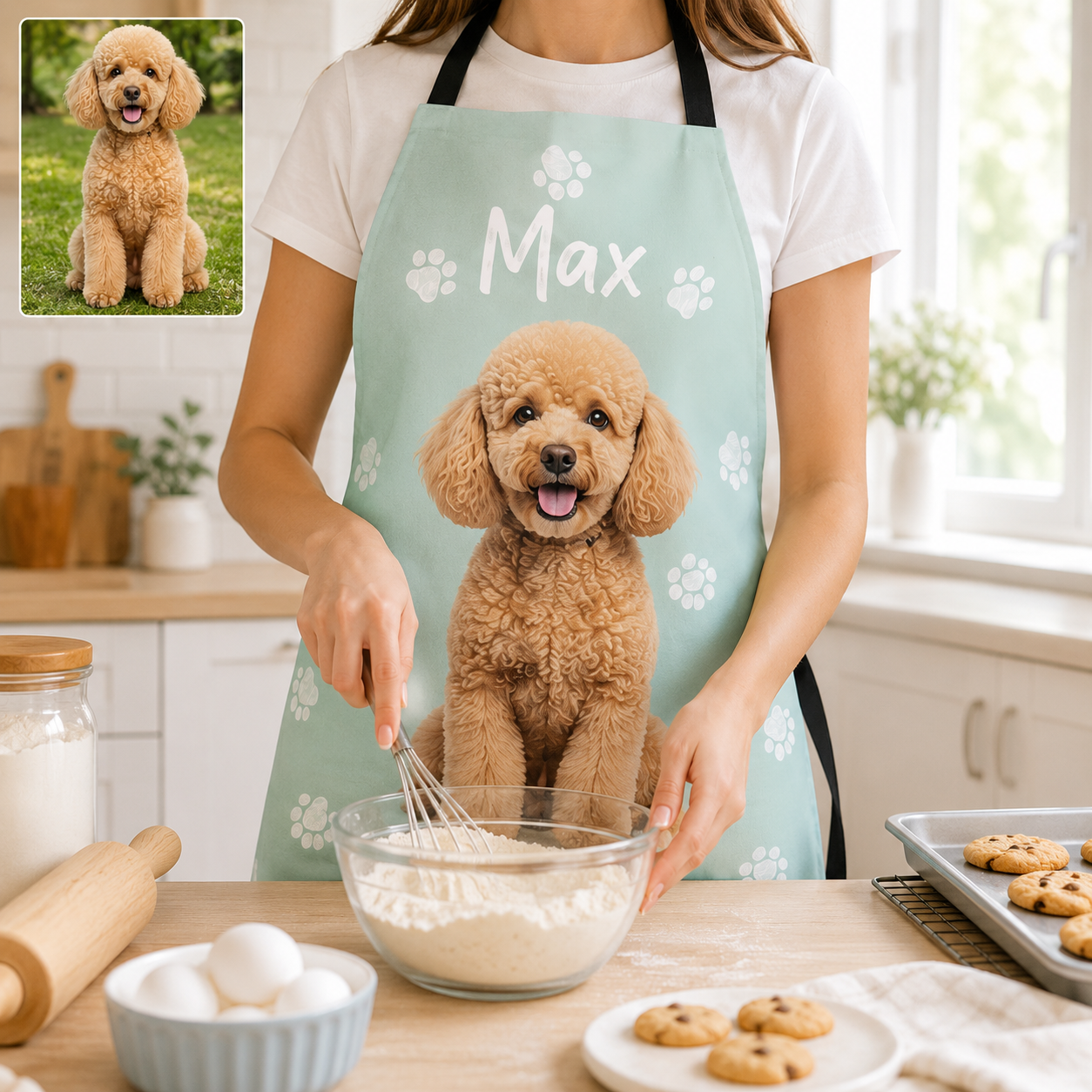 Custom Dog Photo Cooking Apron Personalized Pet Face Apron, Gift for Dog Mom, Dog Dad and Animal Lovers THUC99