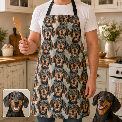 Custom Pet Photo Apron Personalized Dog Lover BBQ Apron, Unique Kitchen Apron Gift for Dog Mom and Dad THUC99