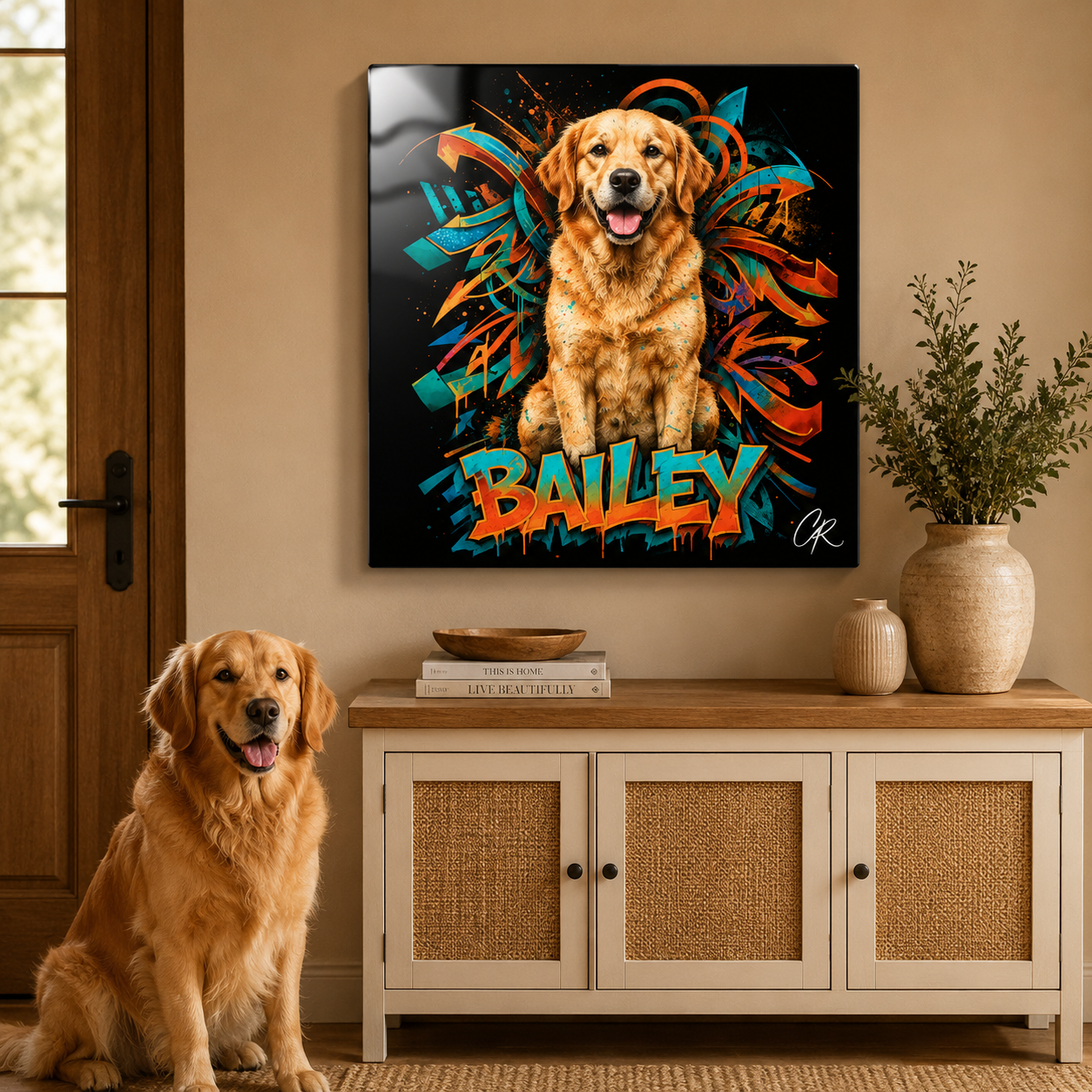 Personalized Pet Metal Wall Art – Custom Dog Portrait Print Gift For Dog Cat Lover THUC99