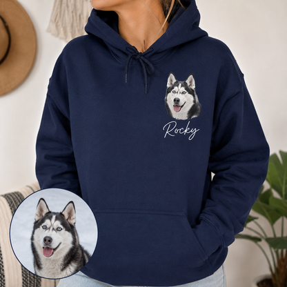 Personalized Puppy Photo Hoodie Custom Dog Face Sweatshirt Cozy Pet Lover Gift THUC99
