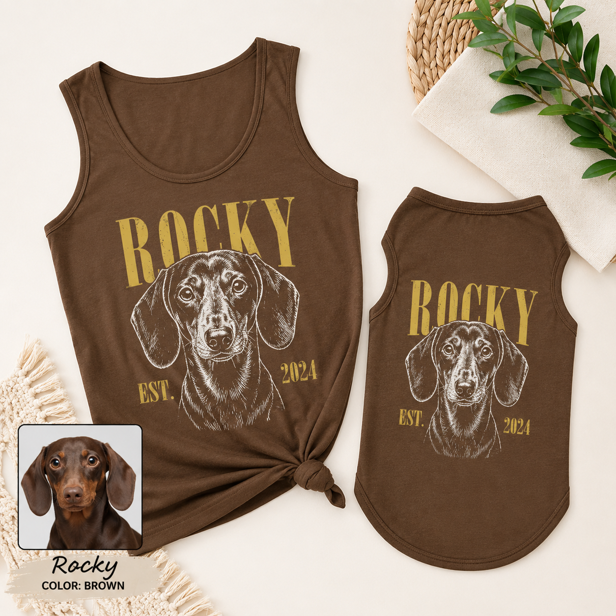 Custom Dog Women’s Tank Top and Pet Tank Top, Matching Dog Lover Outfit THUC99