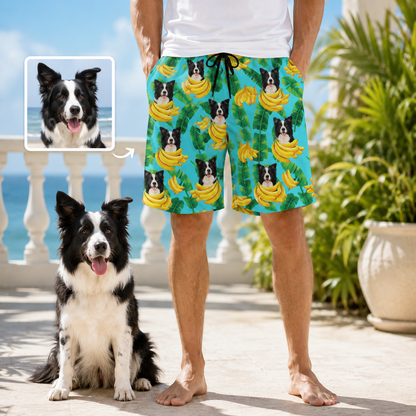 Personalized Dog Face Summer Shorts Custom Photo Beachwear for Vacation THUC99