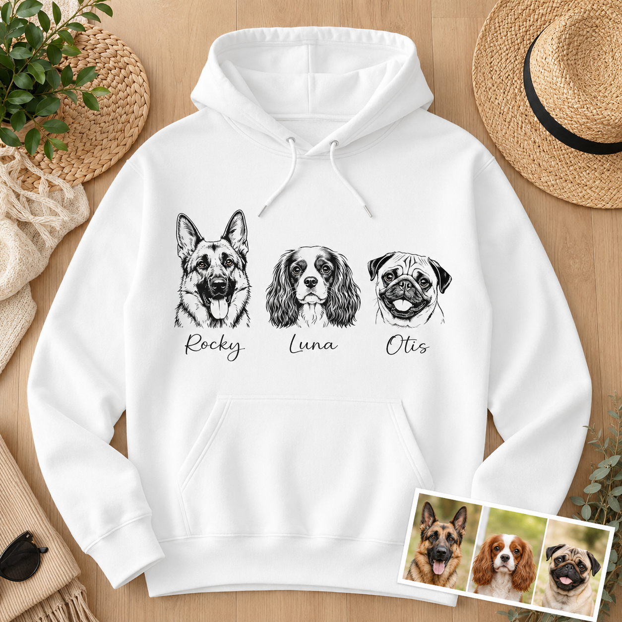 Custom Dog Face Sweatshirt Personalized Puppy Photo Hoodie Funny Gift for Pet Lovers THUC99 (Copy)