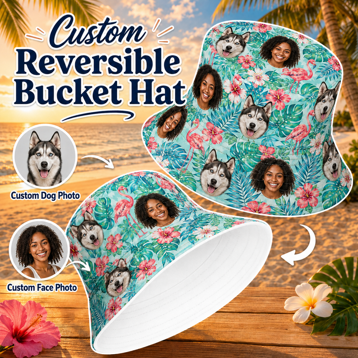 Custom Pet Hawaiian Shirt, Personalized Dog Photo Aloha Shirt, Tropical Vacation THUC99