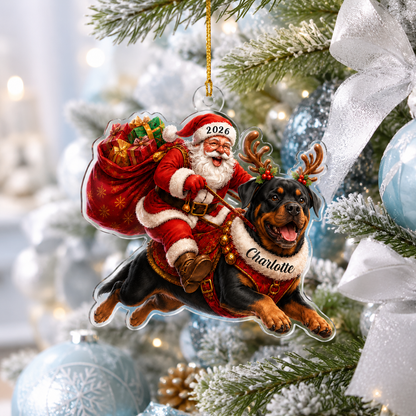 Santa Claus and Dog Rottweiler