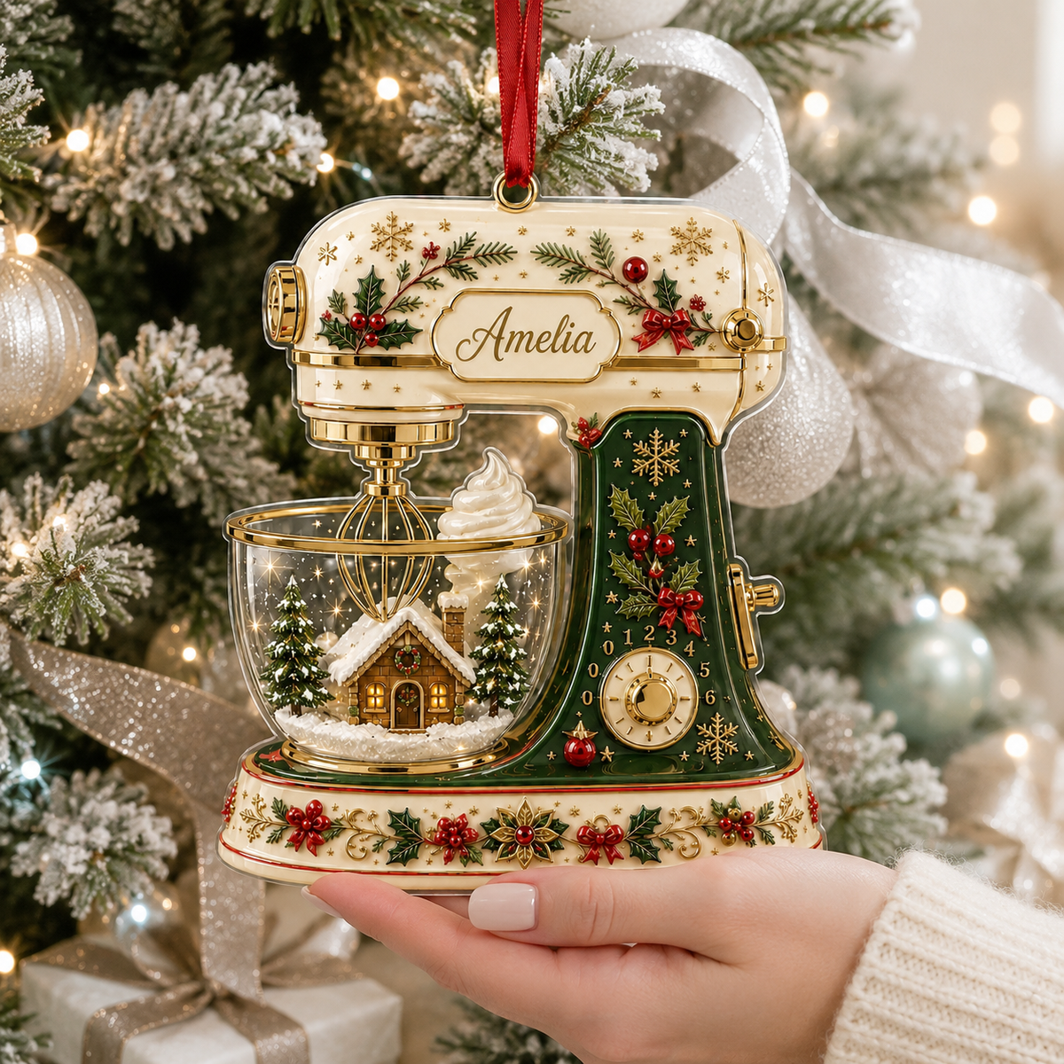 Personalized Kitchen Utensils Acrylic Winter Dough Mixer