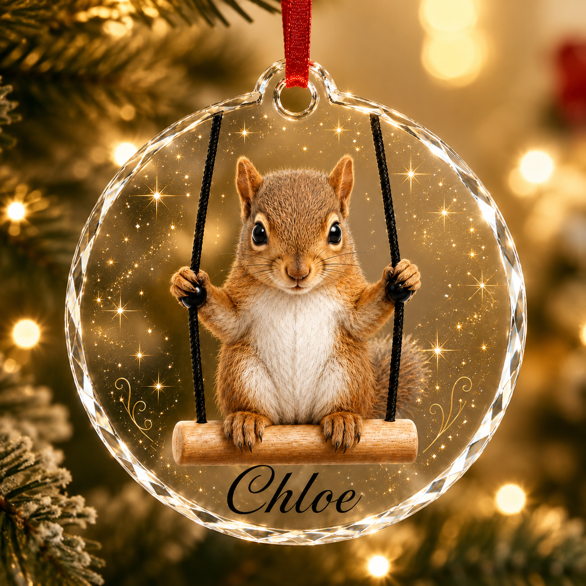 Animal Glass Ornament Squirrel