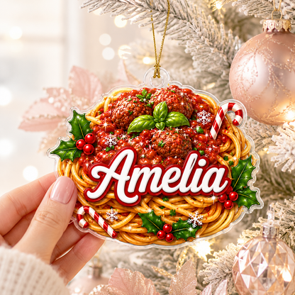 Custom Name Food Acrylic - Spaghetti