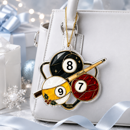 Custom Name Billiards Christmas Trio Acrylic