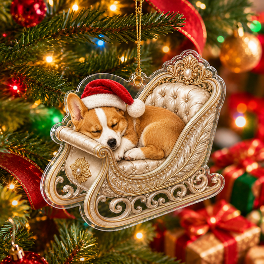 Dog Christmas Sleigh Pembroke Welsh Corgi