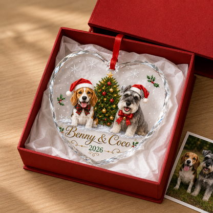 Custom Photo Dog Glass Christmas Tree