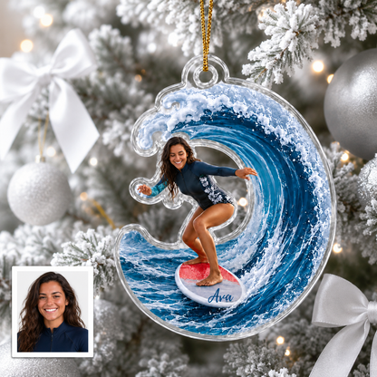 Surfing Personalize Acrylic Girl