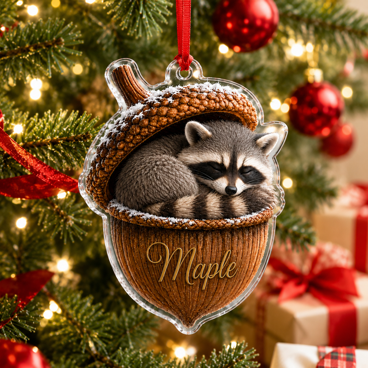Animal Tree Decor Acrylic Raccoon