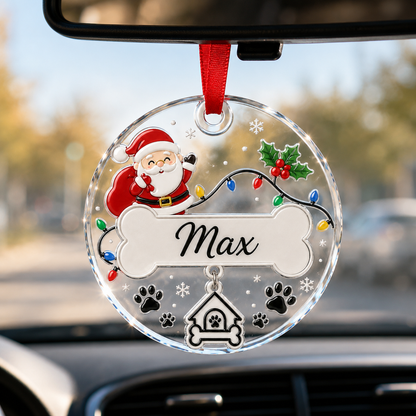Custom Name  Dog Santa
