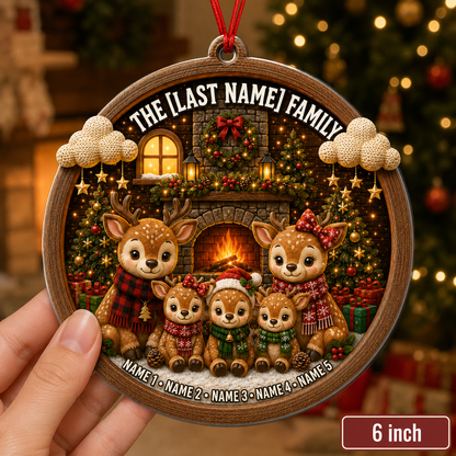 Christmas Family Wood Deer