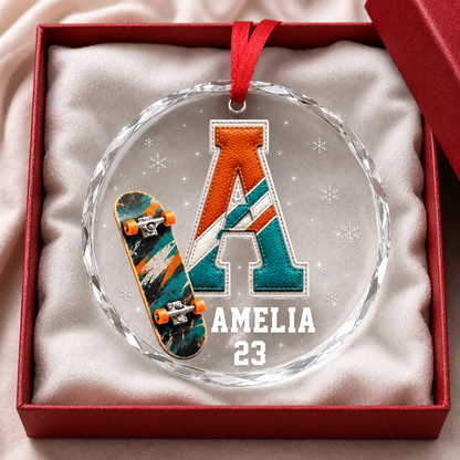 Sport Glass Alphabet Name Skateboard