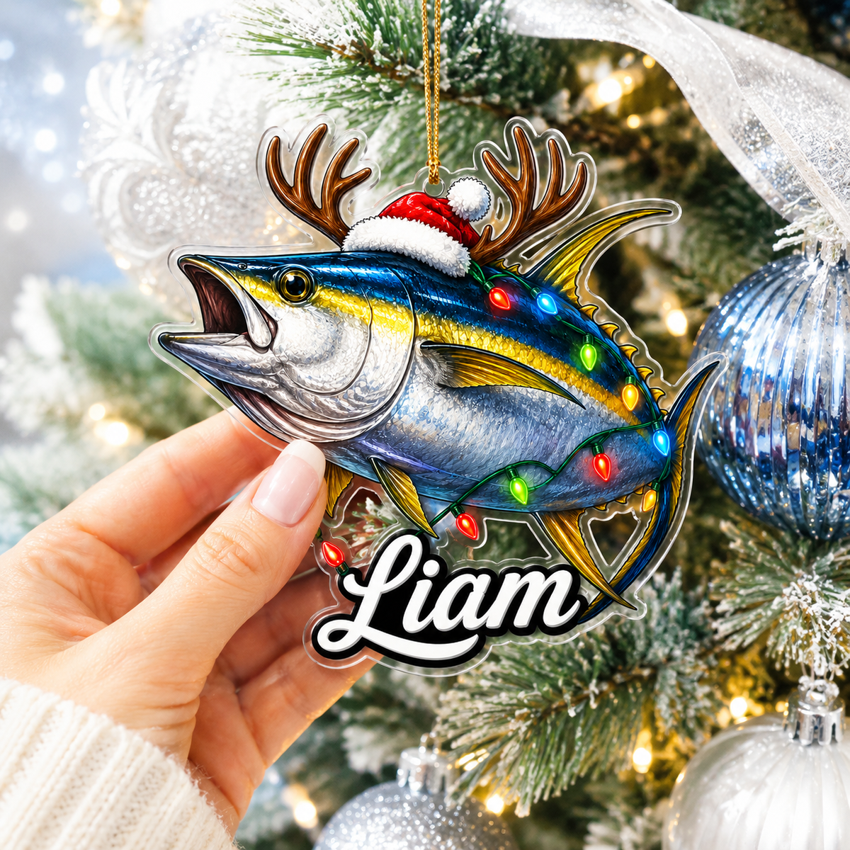 Fishing Christmas Lights Yellowfin Tuna Acrylic