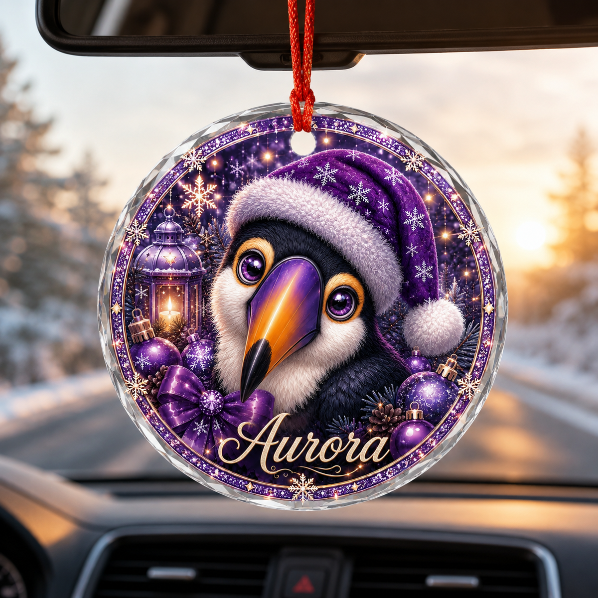 Purple Bird At Christmas Toucan
