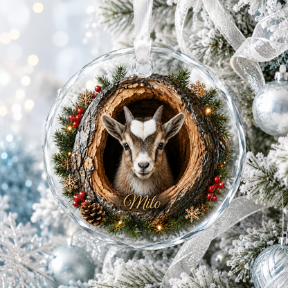 Animal Glass Ornament Tree Hollow Goat