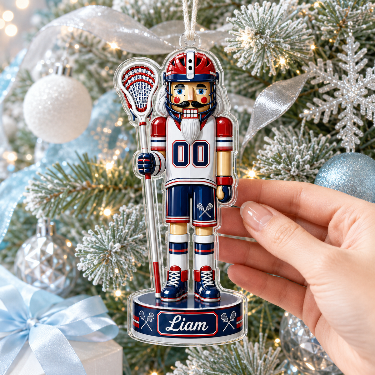 Sports Nutcracker Lacrosse Acrylic