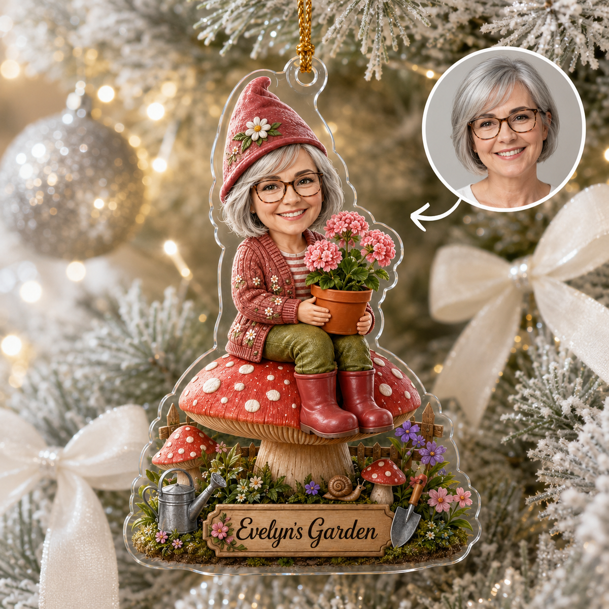Custom Gardening Photo Garden Gnome Acrylic